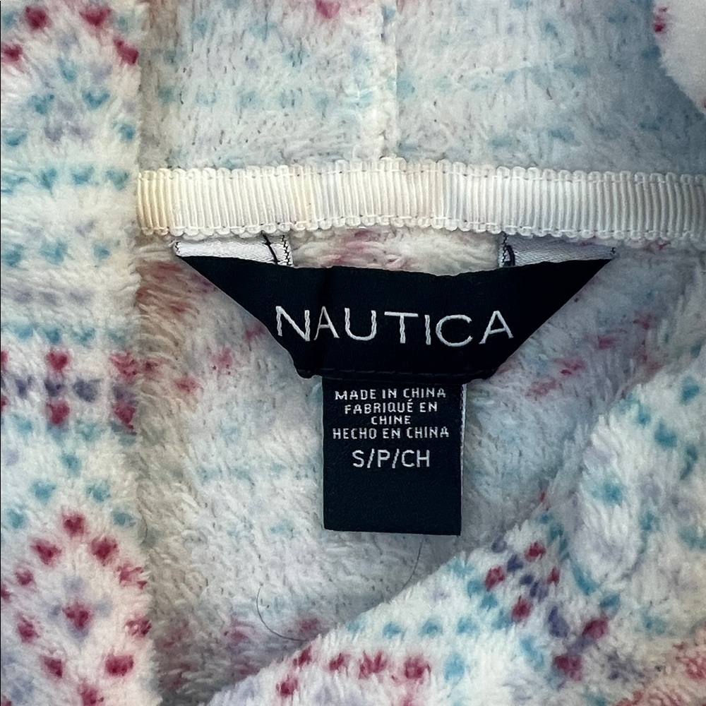 Nautica Pastel Fair Isle Hooded Pullover in Pink & Blue - Picture 2 of 4